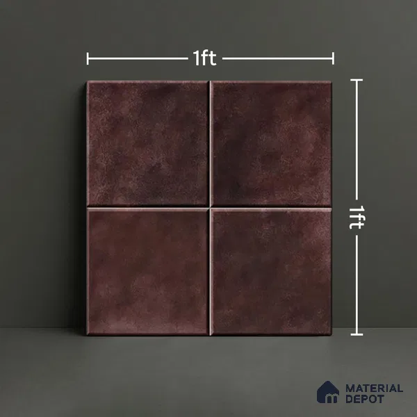 Stone Wall & Floor TL 07175 B Kenzo Cosmo Burgundy 1 ft x 1 ft Glossy Finish Ceramic Tile - 10 mm