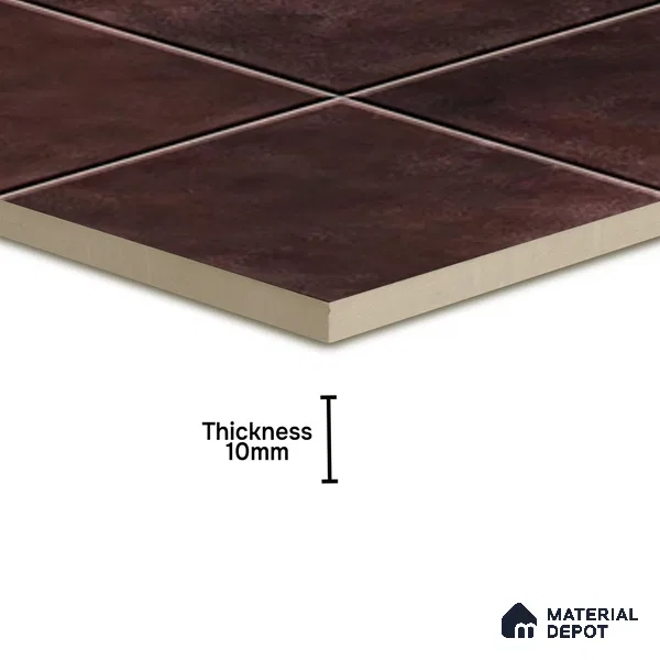 Stone Wall & Floor TL 07175 B Kenzo Cosmo Burgundy 1 ft x 1 ft Glossy Finish Ceramic Tile - 10 mm