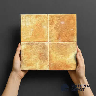 Stone Wall & Floor TL 07175 E Kenzo Cosmo Mustard 1 ft x 1 ft Glossy Finish Ceramic Tile - 10 mm