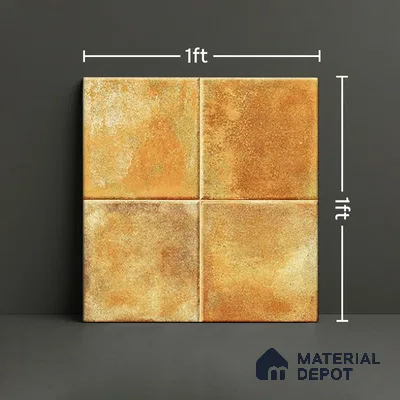 Stone Wall & Floor TL 07175 E Kenzo Cosmo Mustard 1 ft x 1 ft Glossy Finish Ceramic Tile - 10 mm