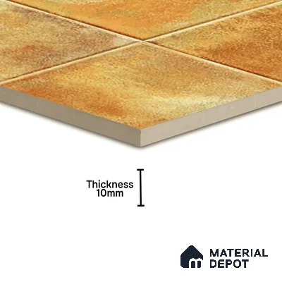 Stone Wall & Floor TL 07175 E Kenzo Cosmo Mustard 1 ft x 1 ft Glossy Finish Ceramic Tile - 10 mm