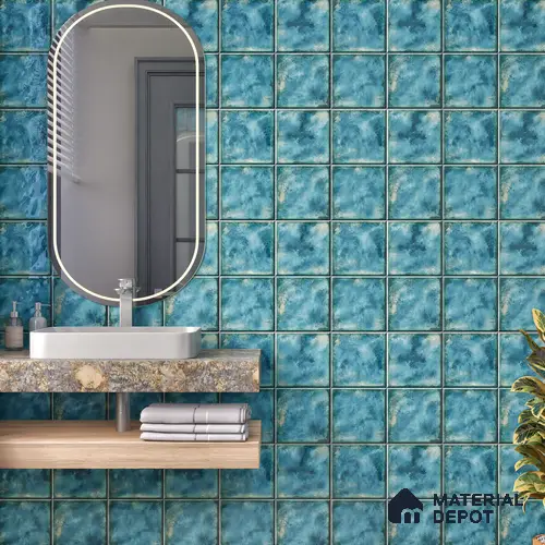 Stone Wall & Floor TL 07175 F Kenzo Cosmo Ocean 1 ft x 1 ft Glossy Finish Ceramic Tile - 10 mm