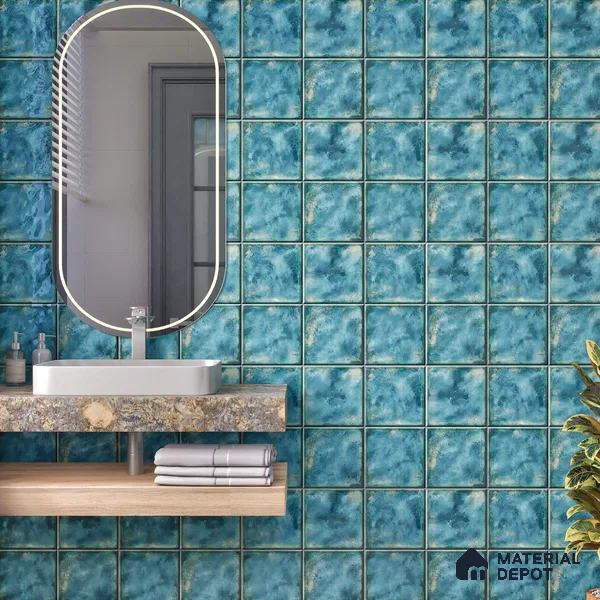Stone Wall & Floor TL 07175 F Kenzo Cosmo Ocean 1 ft x 1 ft Glossy Finish Ceramic Tile - 10 mm