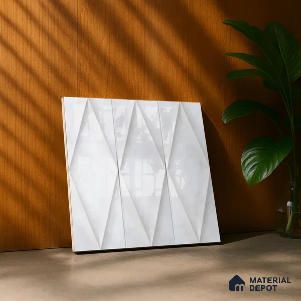 Faux Subway Wall Tile TL 07182 B Plaka Cosmo Bianco 1 ft x 1 ft Glossy Finish Ceramic Tile - 10 mm | Suitable For Kitchen & Bathroom