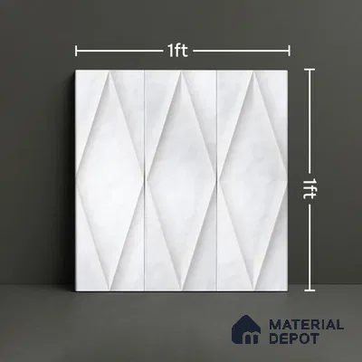 Faux Subway Wall Tile TL 07182 B Plaka Cosmo Bianco 1 ft x 1 ft Glossy Finish Ceramic Tile - 10 mm | Suitable For Kitchen & Bathroom
