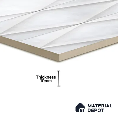 Faux Subway Wall Tile TL 07182 B Plaka Cosmo Bianco 1 ft x 1 ft Glossy Finish Ceramic Tile - 10 mm | Suitable For Kitchen & Bathroom