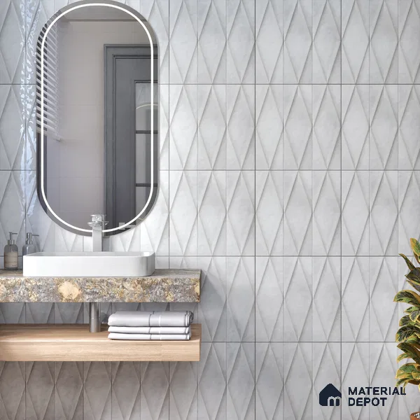 Faux Subway Wall Tile TL 07182 B Plaka Cosmo Bianco 1 ft x 1 ft Glossy Finish Ceramic Tile - 10 mm | Suitable For Kitchen & Bathroom
