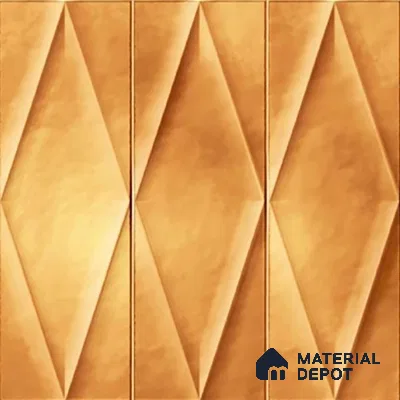 Faux Subway Wall Tile TL 07182 D Plaka Cosmo Gold 1 ft x 1 ft Glossy Finish Ceramic Tile - 10 mm | Suitable For Kitchen & Bathroom