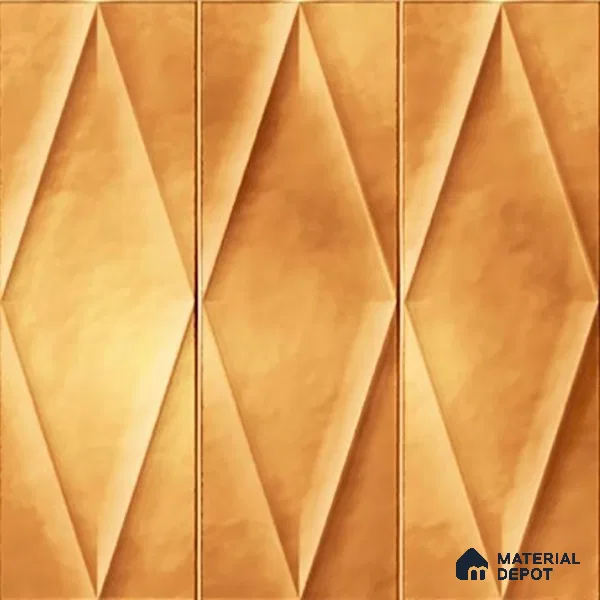 Faux Subway Wall Tile TL 07182 D Plaka Cosmo Gold 1 ft x 1 ft Glossy Finish Ceramic Tile - 10 mm | Suitable For Kitchen & Bathroom