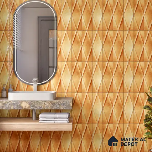 TL 07182 D Plaka Cosmo Gold 1 ft x 1 ft Glossy Finish Ceramic Tile - 10 mm