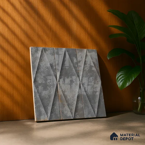 Faux Subway Wall Tile TL 07182 E Plaka Cosmo Slate 1 ft x 1 ft Glossy Finish Ceramic Tile - 10 mm | Suitable For Kitchen & Bathroom