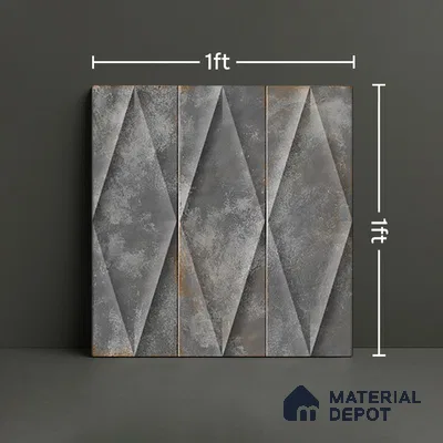 Faux Subway Wall Tile TL 07182 E Plaka Cosmo Slate 1 ft x 1 ft Glossy Finish Ceramic Tile - 10 mm | Suitable For Kitchen & Bathroom