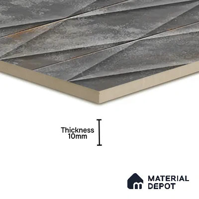 Faux Subway Wall Tile TL 07182 E Plaka Cosmo Slate 1 ft x 1 ft Glossy Finish Ceramic Tile - 10 mm | Suitable For Kitchen & Bathroom