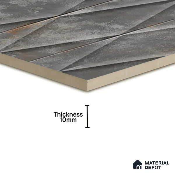 Faux Subway Wall Tile TL 07182 E Plaka Cosmo Slate 1 ft x 1 ft Glossy Finish Ceramic Tile - 10 mm | Suitable For Kitchen & Bathroom