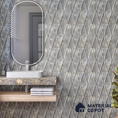 Faux Subway Wall Tile TL 07182 E Plaka Cosmo Slate 1 ft x 1 ft Glossy Finish Ceramic Tile - 10 mm | Suitable For Kitchen & Bathroom
