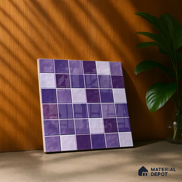 Mosaic Floor & Wall Tile TL 07178 Lusso Cosmo Grape 1 ft x 1 ft Glossy Finish Ceramic Tile - 10 mm