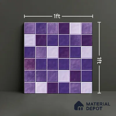 Mosaic Floor & Wall Tile TL 07178 Lusso Cosmo Grape 1 ft x 1 ft Glossy Finish Ceramic Tile - 10 mm