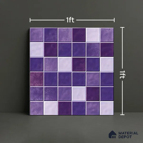 Mosaic Floor & Wall Tile TL 07178 Lusso Cosmo Grape 1 ft x 1 ft Glossy Finish Ceramic Tile - 10 mm