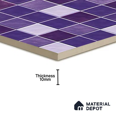 Mosaic Floor & Wall Tile TL 07178 Lusso Cosmo Grape 1 ft x 1 ft Glossy Finish Ceramic Tile - 10 mm