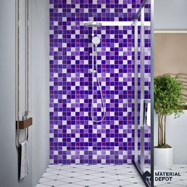 Mosaic Floor & Wall Tile TL 07178 Lusso Cosmo Grape 1 ft x 1 ft Glossy Finish Ceramic Tile - 10 mm