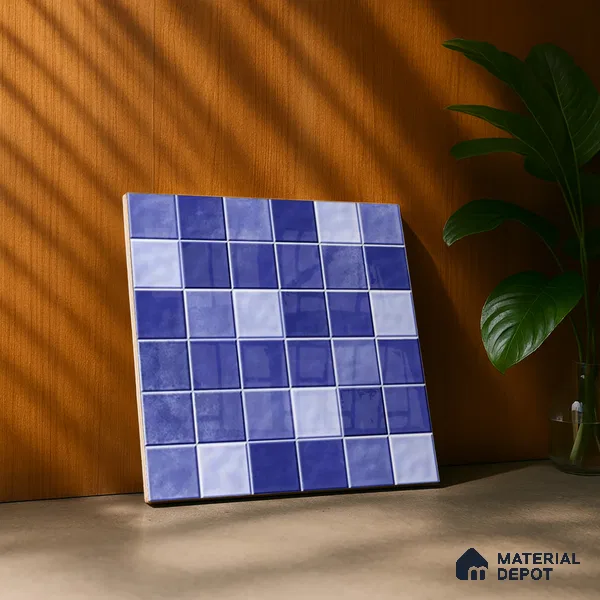 Mosaic Floor & Wall Tile TL 07178 B Lusso Cosmo Navy 1 ft x 1 ft Glossy Finish Ceramic Tile - 10 mm