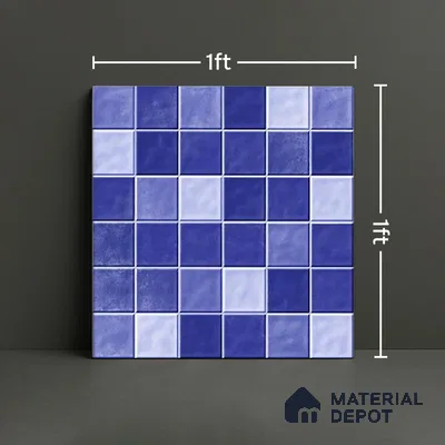 Mosaic Floor & Wall Tile TL 07178 B Lusso Cosmo Navy 1 ft x 1 ft Glossy Finish Ceramic Tile - 10 mm