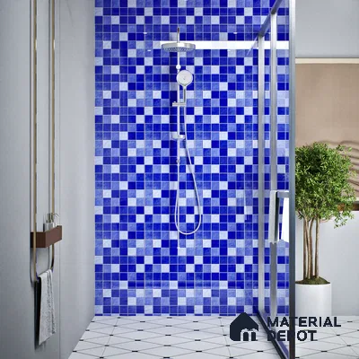 Mosaic Floor & Wall Tile TL 07178 B Lusso Cosmo Navy 1 ft x 1 ft Glossy Finish Ceramic Tile - 10 mm