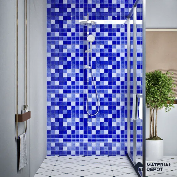 Mosaic Floor & Wall Tile TL 07178 B Lusso Cosmo Navy 1 ft x 1 ft Glossy Finish Ceramic Tile - 10 mm