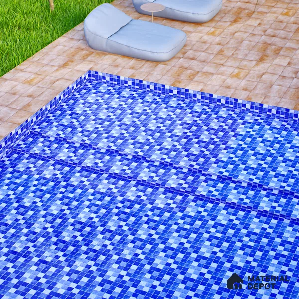 Mosaic Floor & Wall Tile TL 07178 B Lusso Cosmo Navy 1 ft x 1 ft Glossy Finish Ceramic Tile - 10 mm