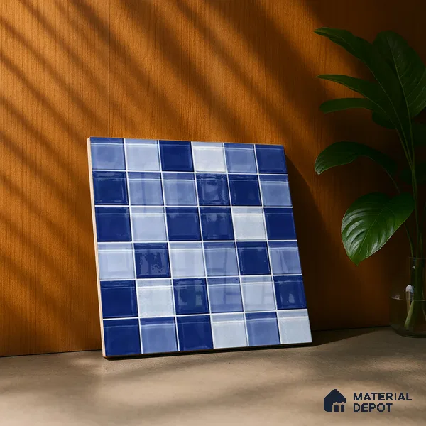 Mosaic Floor & Wall Tile TL 07178 C Lusso Cosmo Shappire 1 ft x 1 ft Glossy Finish Ceramic Tile - 10 mm