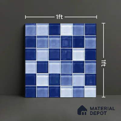 Mosaic Floor & Wall Tile TL 07178 C Lusso Cosmo Shappire 1 ft x 1 ft Glossy Finish Ceramic Tile - 10 mm