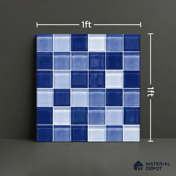 Mosaic Floor & Wall Tile TL 07178 C Lusso Cosmo Shappire 1 ft x 1 ft Glossy Finish Ceramic Tile - 10 mm