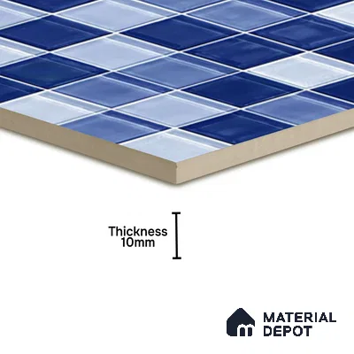 Mosaic Floor & Wall Tile TL 07178 C Lusso Cosmo Shappire 1 ft x 1 ft Glossy Finish Ceramic Tile - 10 mm