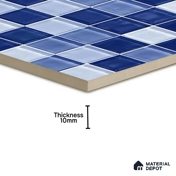 Mosaic Floor & Wall Tile TL 07178 C Lusso Cosmo Shappire 1 ft x 1 ft Glossy Finish Ceramic Tile - 10 mm