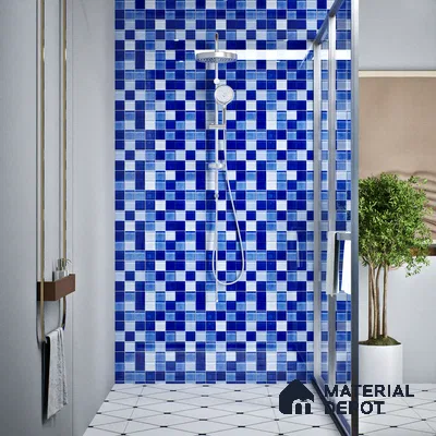 Mosaic Floor & Wall Tile TL 07178 C Lusso Cosmo Shappire 1 ft x 1 ft Glossy Finish Ceramic Tile - 10 mm