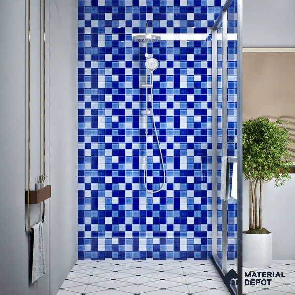 Mosaic Floor & Wall Tile TL 07178 C Lusso Cosmo Shappire 1 ft x 1 ft Glossy Finish Ceramic Tile - 10 mm