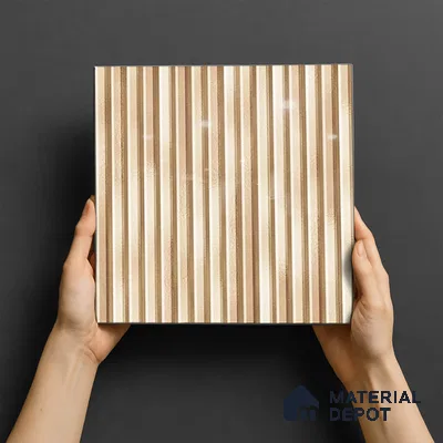 TL 07177 D Liner Cosmo Ivory 1 ft x 1 ft Glossy Finish Ceramic Tile - 10 mm | Please Expect a Slight Variation of Pattern