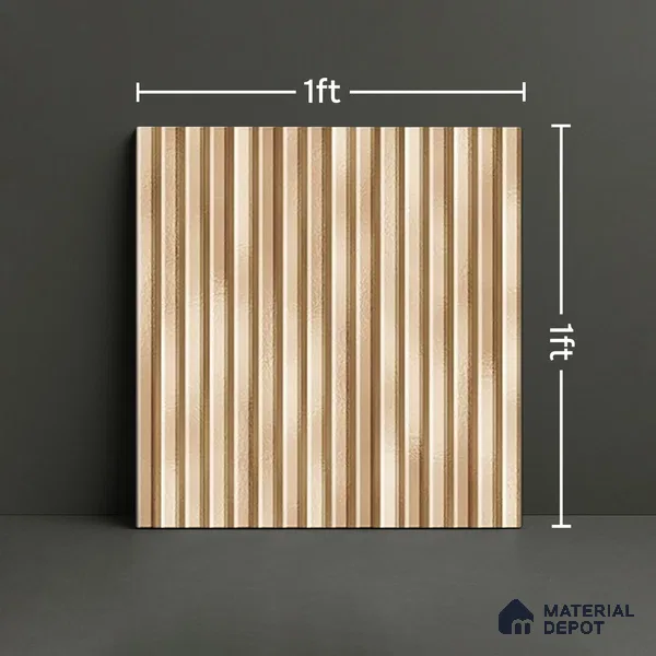 TL 07177 D Liner Cosmo Ivory 1 ft x 1 ft Glossy Finish Ceramic Tile - 10 mm | Please Expect a Slight Variation of Pattern