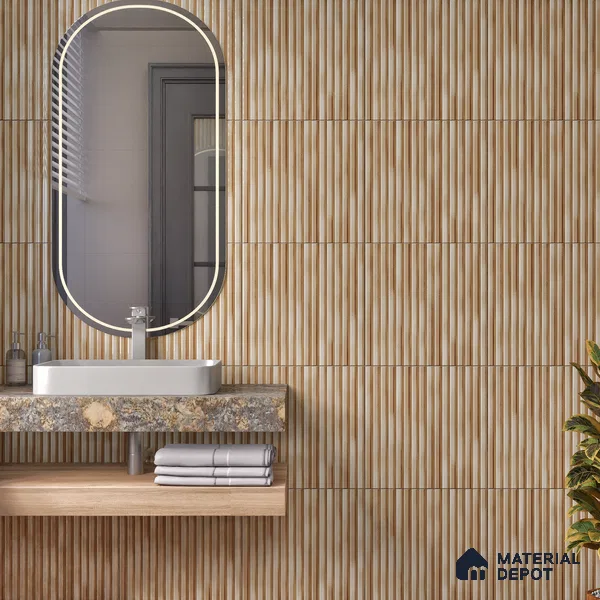 TL 07177 D Liner Cosmo Ivory 1 ft x 1 ft Glossy Finish Ceramic Tile - 10 mm | Please Expect a Slight Variation of Pattern