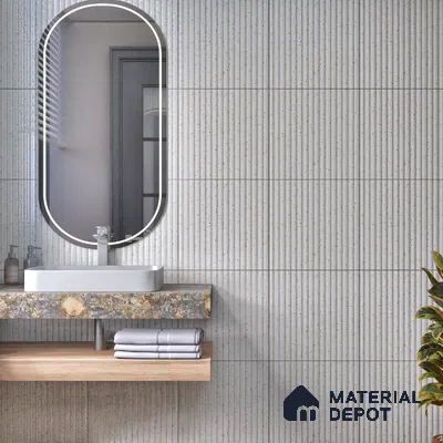 TL 07177 F Liner Cosmo Mist 1 ft x 1 ft Glossy Finish Ceramic Tile - 10 mm | Please Expect a Slight Variation of Pattern
