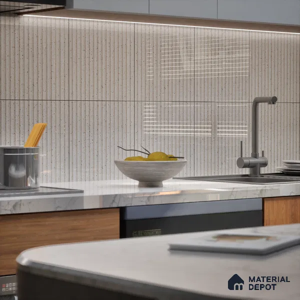TL 07177 F Liner Cosmo Mist 1 ft x 1 ft Glossy Finish Ceramic Tile - 10 mm | Please Expect a Slight Variation of Pattern