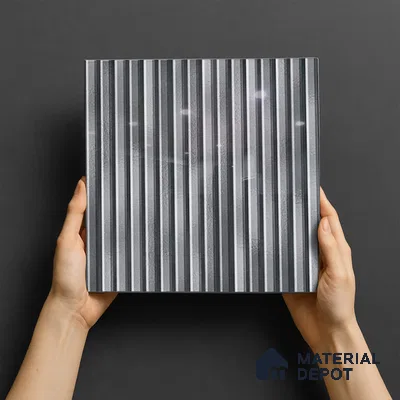 TL 07177 G Liner Cosmo Nero 1 ft x 1 ft Glossy Finish Ceramic Tile - 10 mm | Please Expect a Slight Variation of Pattern