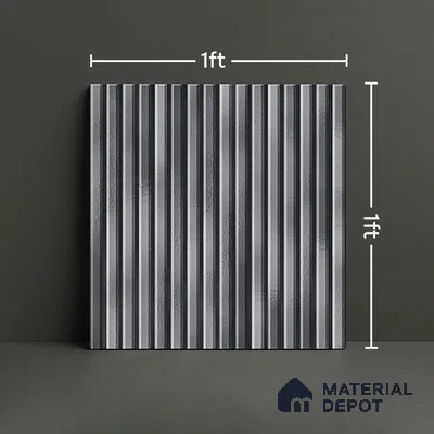 TL 07177 G Liner Cosmo Nero 1 ft x 1 ft Glossy Finish Ceramic Tile - 10 mm | Please Expect a Slight Variation of Pattern