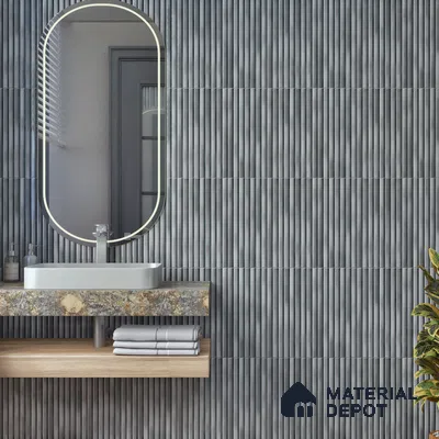 TL 07177 G Liner Cosmo Nero 1 ft x 1 ft Glossy Finish Ceramic Tile - 10 mm | Please Expect a Slight Variation of Pattern