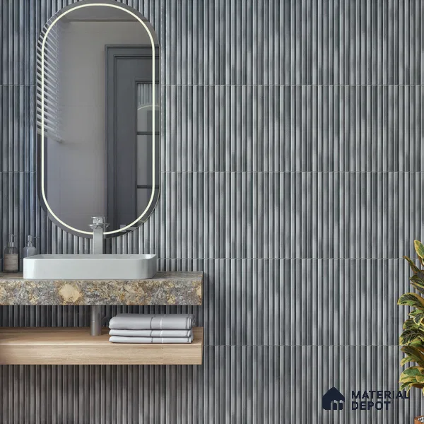 TL 07177 G Liner Cosmo Nero 1 ft x 1 ft Glossy Finish Ceramic Tile - 10 mm | Please Expect a Slight Variation of Pattern