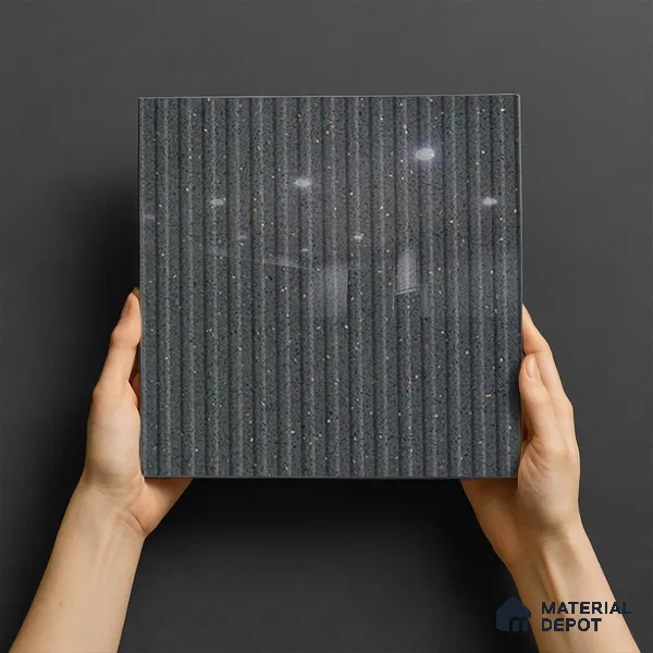 TL 07177 H Liner Cosmo Raven 1 ft x 1 ft Glossy Finish Ceramic Tile - 10 mm | Please Expect a Slight Variation of Pattern