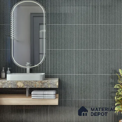 TL 07177 H Liner Cosmo Raven 1 ft x 1 ft Glossy Finish Ceramic Tile - 10 mm | Please Expect a Slight Variation of Pattern