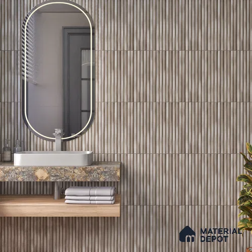 TL 07177 I Liner Cosmo Rust 1 ft x 1 ft Glossy Finish Ceramic Tile - 10 mm | Please Expect a Slight Variation of Pattern