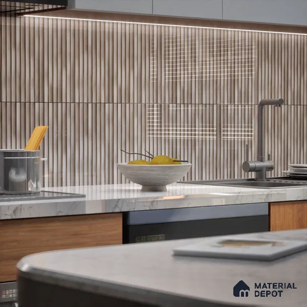 TL 07177 I Liner Cosmo Rust 1 ft x 1 ft Glossy Finish Ceramic Tile - 10 mm | Please Expect a Slight Variation of Pattern