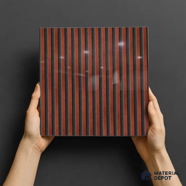 TL 07177 J Liner Cosmo Wine 1 ft x 1 ft Glossy Finish Ceramic Tile - 10 mm | Please Expect a Slight Variation of Pattern
